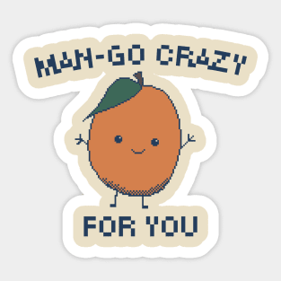 Man-Go Crazy for You, 8-Bit Pixel Art Mango Sticker